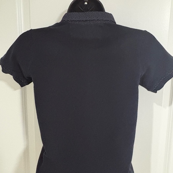 Boys Navy Short Sleeve Polo Shirt Contrast Collar Casual Classic Top - Picture 3 of 4